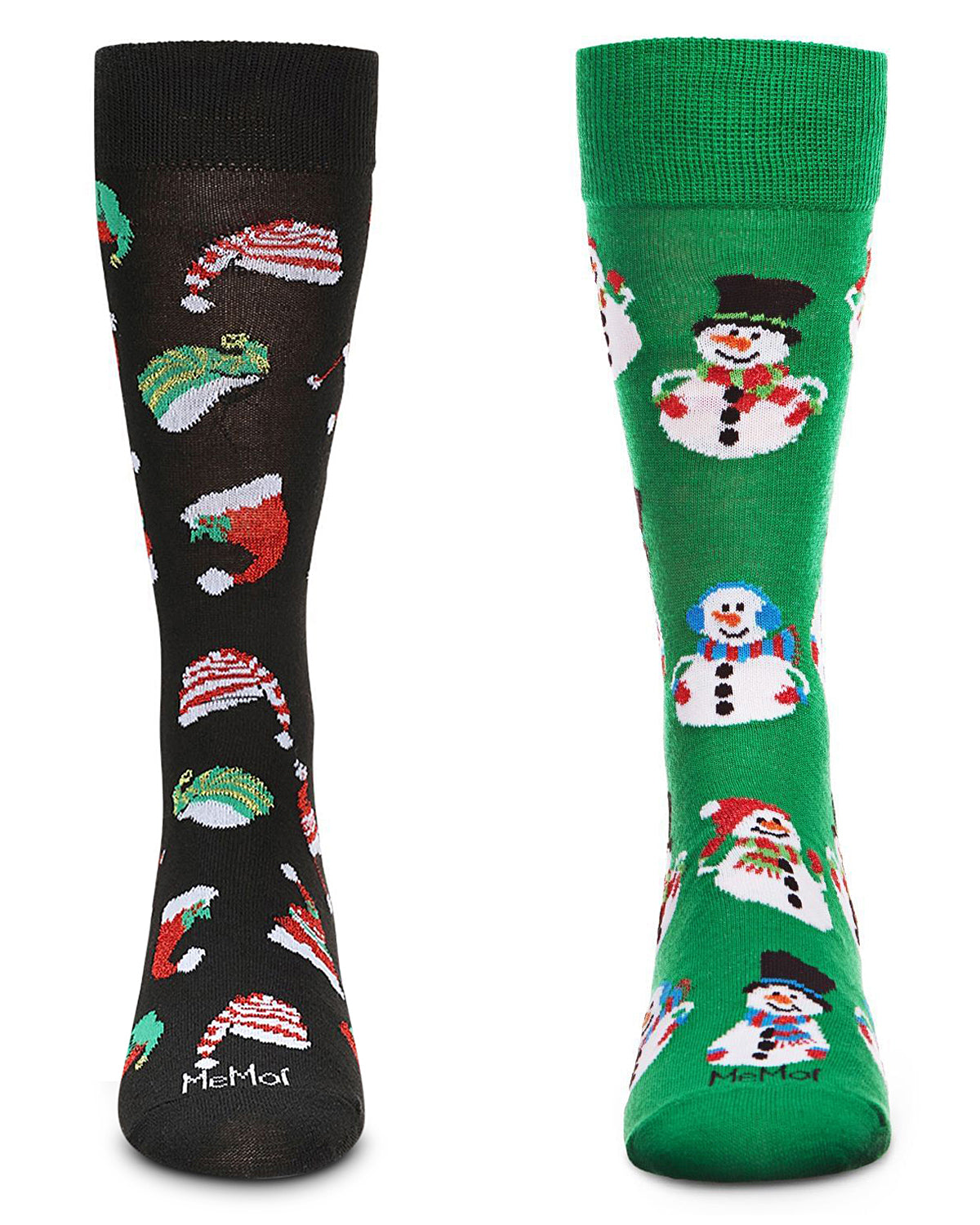 2 Pair Men's Holiday Christmas Novelty Crew Socks : Color: Gray