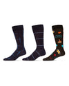 Men's 3 Pair Pack Novelty Happy Birthday Crew Socks : Color: Gray-Black