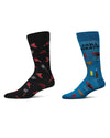 Men's 2 Pair Pack Novelty Food and Drink Crew Socks : Color: Blue