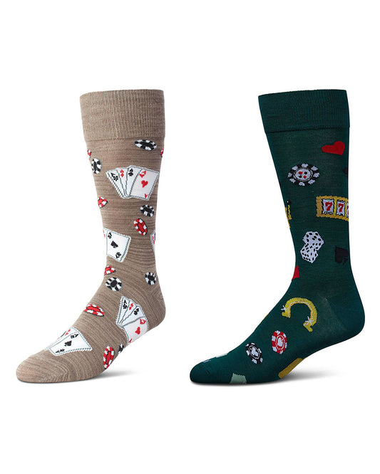 Men's 2 Pair Pack Novelty Sports Crew Socks : Color: Black-Nude