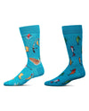 Men's 2 Pair Pack Novelty Sports Crew Socks : Color: Blue