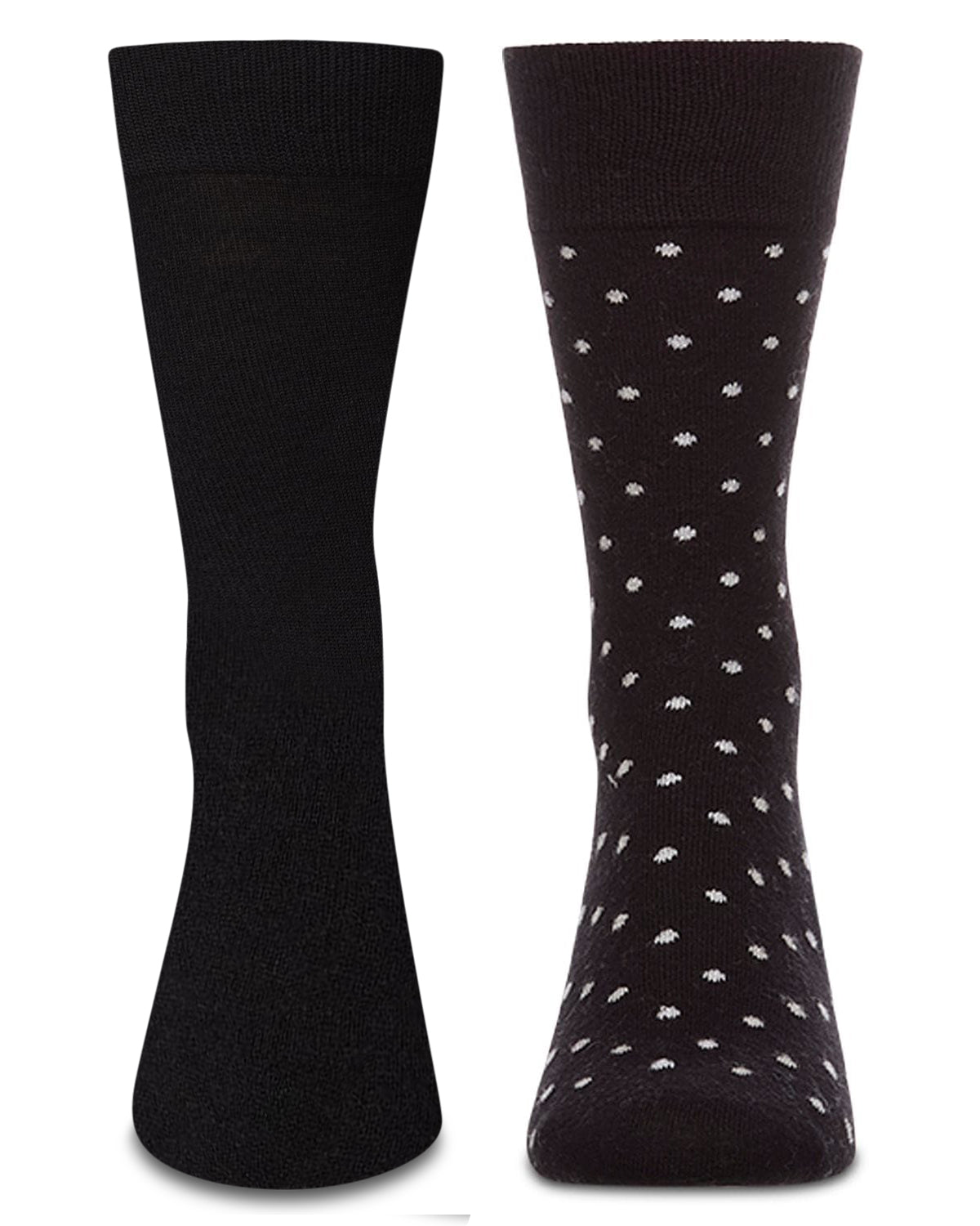 2 Pair Men's Cashmere-Blend Luxuriously Soft Fine-Gauge Crew Socks