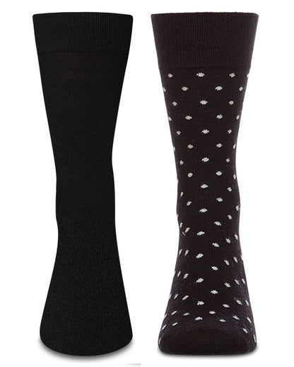 2 Pair Men's Cashmere-Blend Luxuriously Soft Fine-Gauge Crew Socks