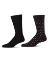 2 Pair Men's Cashmere-Blend Luxuriously Soft Fine-Gauge Crew Socks