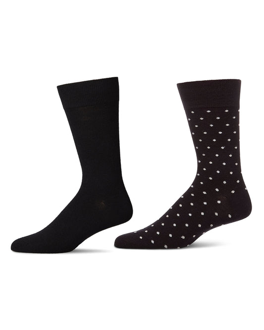 2 Pair Men's Cashmere-Blend Luxuriously Soft Fine-Gauge Crew Socks