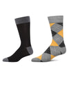 2 Pair Men's Cashmere-Blend Luxuriously Soft Fine-Gauge Crew Socks