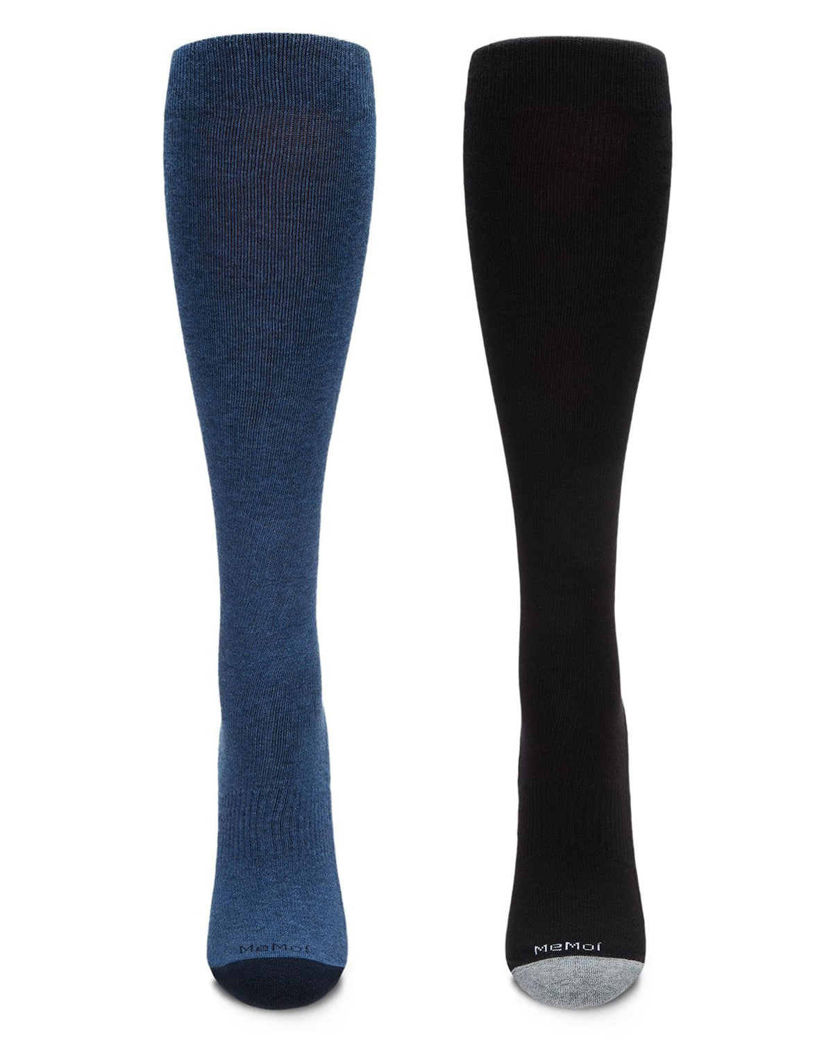 2 Pair Men's Cotton-Blend Knee High 15-20mmHg Compression Socks