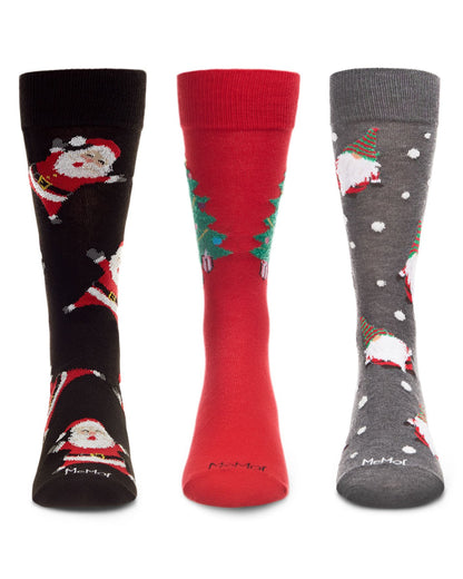 3 Pair Men's Holiday-Christmas Festive Novelty Crew Socks