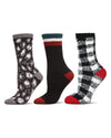 Women's 3 Pair Pack Cozy Crew Socks : Color: Black-Black