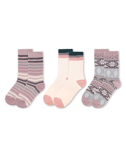 Women's 3 Pair Pack Cozy Crew Socks : Color: Black-Black