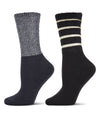 Women's 2 Pair Pack Cozy Crew Socks : Color: Black-Black