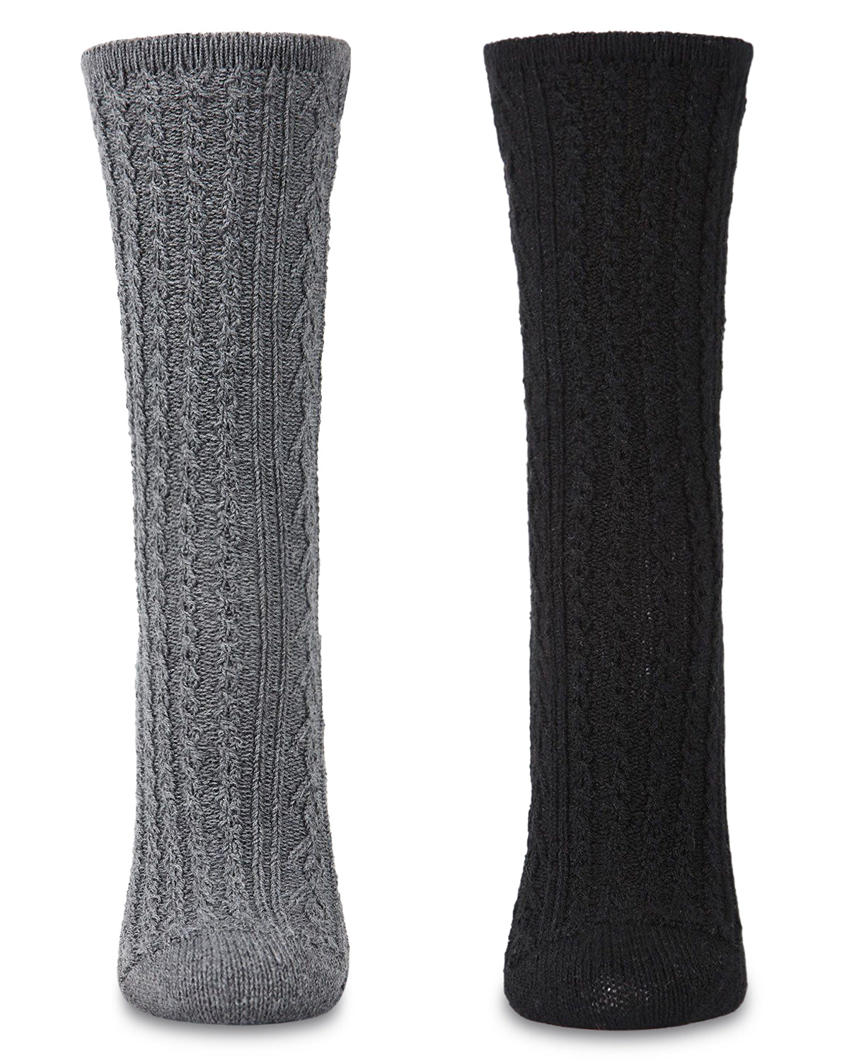 Women's 2 Pair Pack Cozy Crew Socks : Color: Black-Black