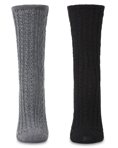 Women's 2 Pair Pack Cozy Crew Socks : Color: Black-Black