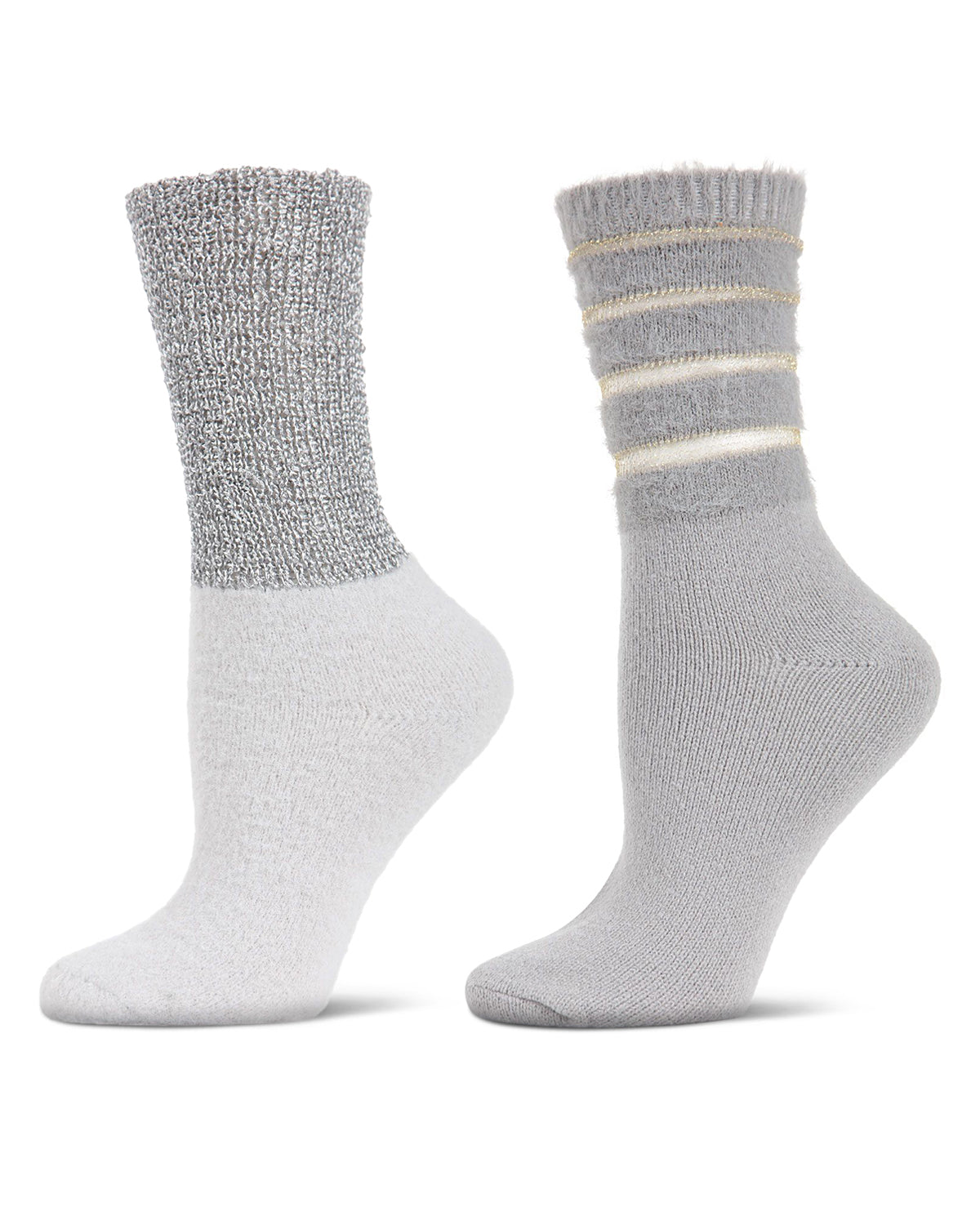 Women's 2 Pair Pack Cozy Crew Socks : Color: Gray