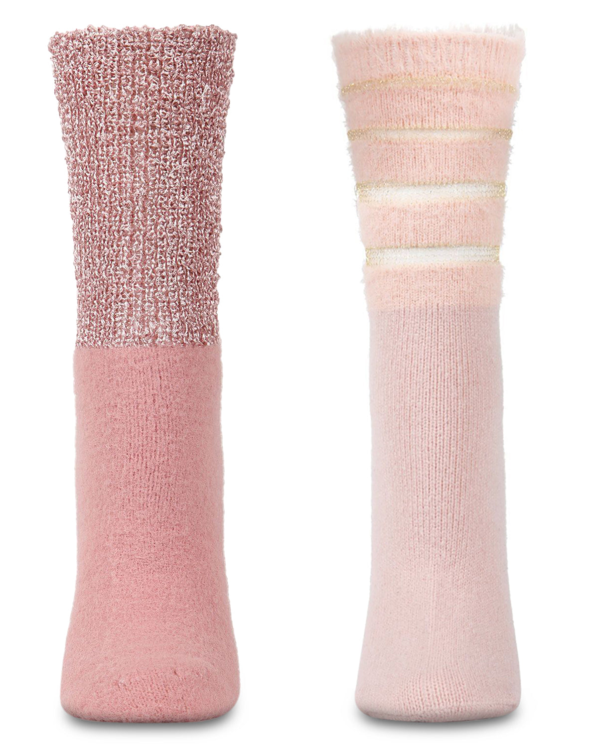 Women's 2 Pair Pack Cozy Crew Socks : Color: Pink