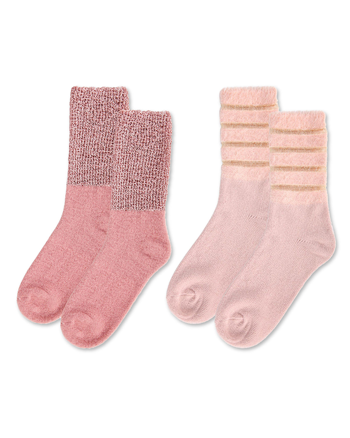Women's 2 Pair Pack Cozy Crew Socks : Color: Pink