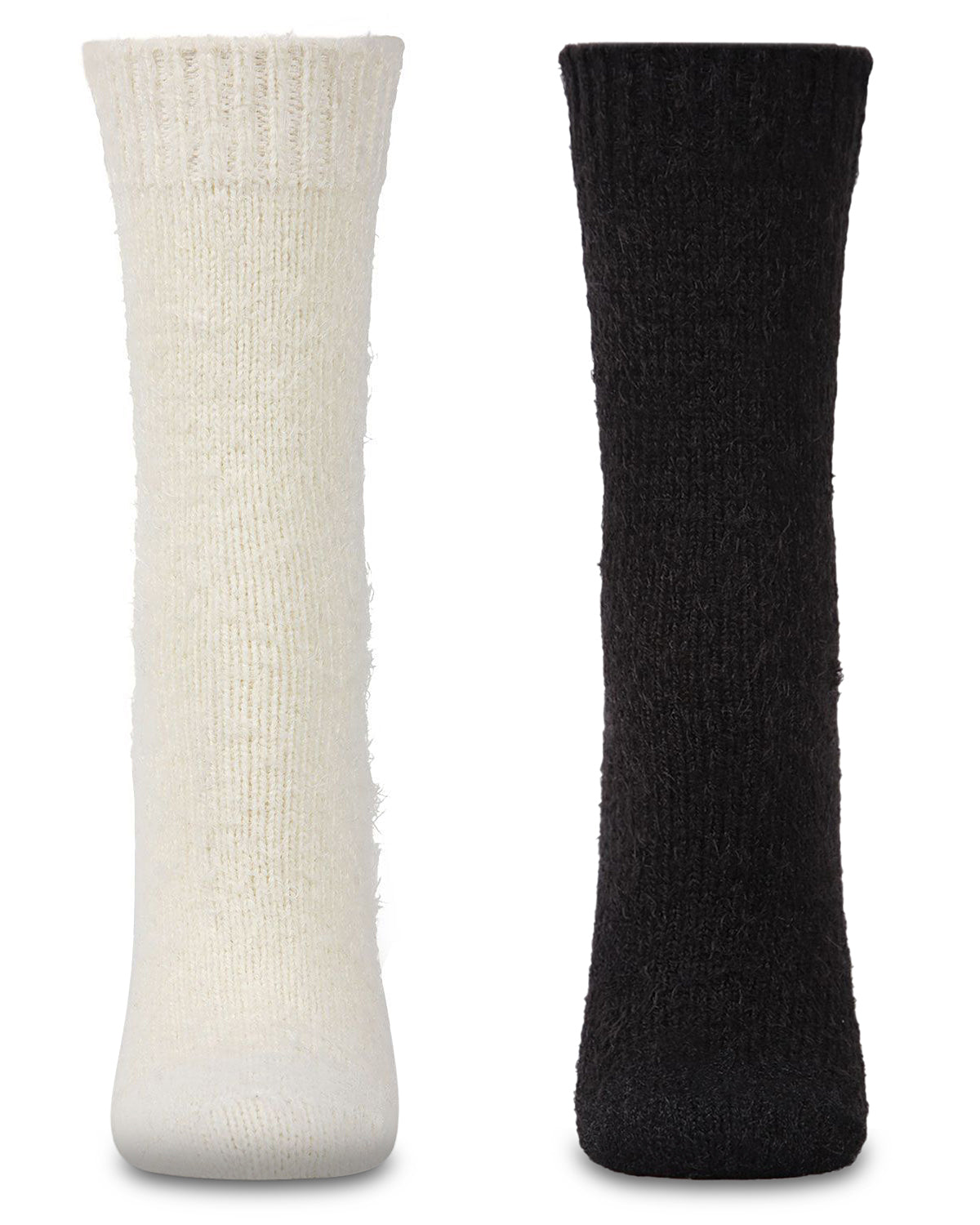 Women's 2 Pair Pack Cozy Crew Socks : Color: White