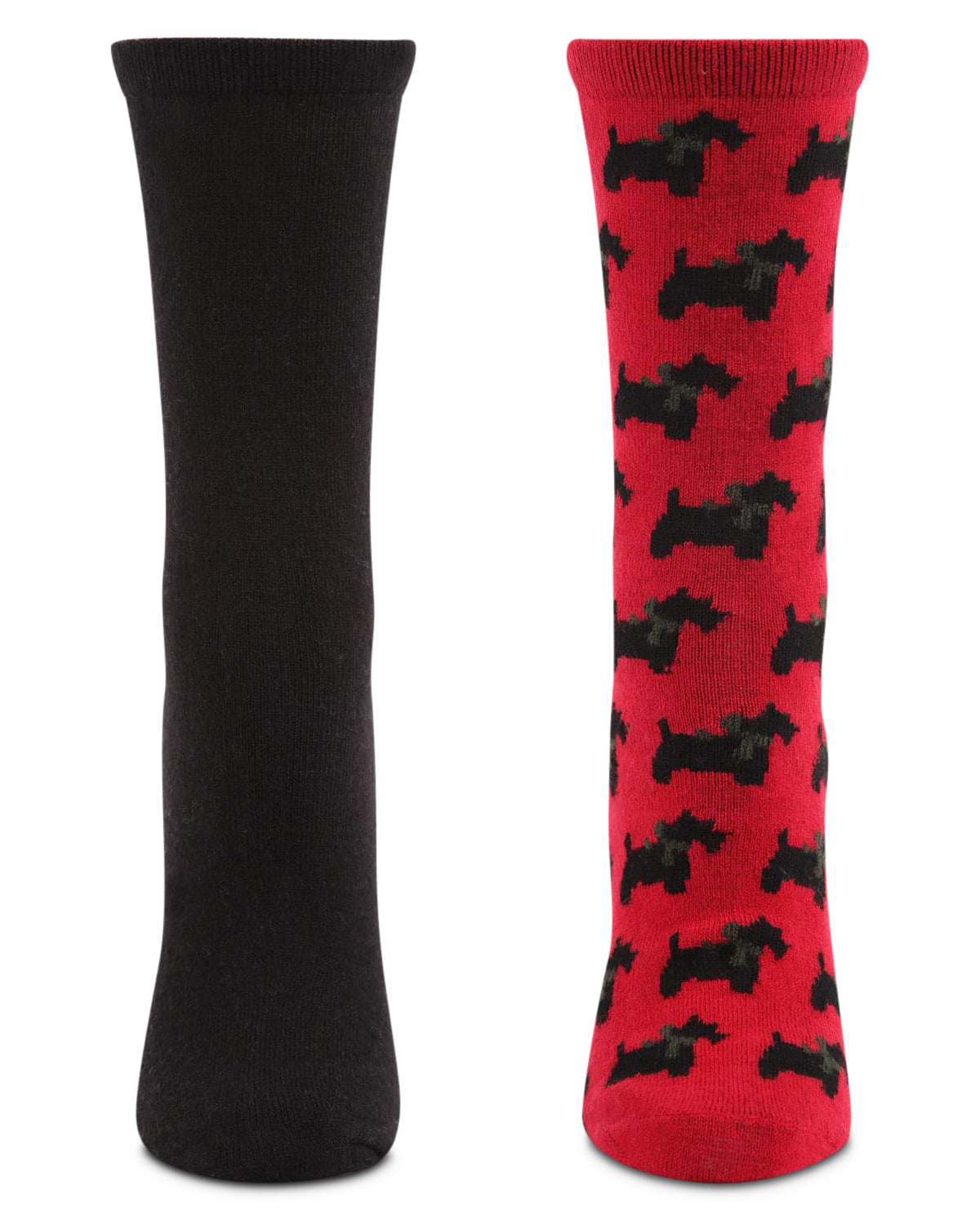 2 Pair Women's Cashmere Blend Fine-Gauge Crew Socks