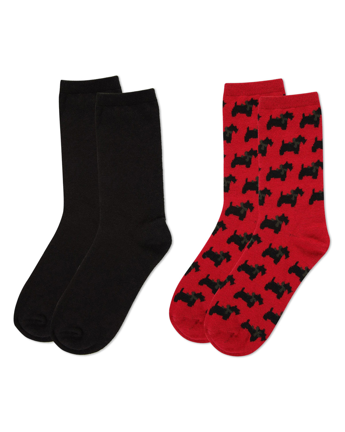 2 Pair Women's Cashmere Blend Fine-Gauge Crew Socks