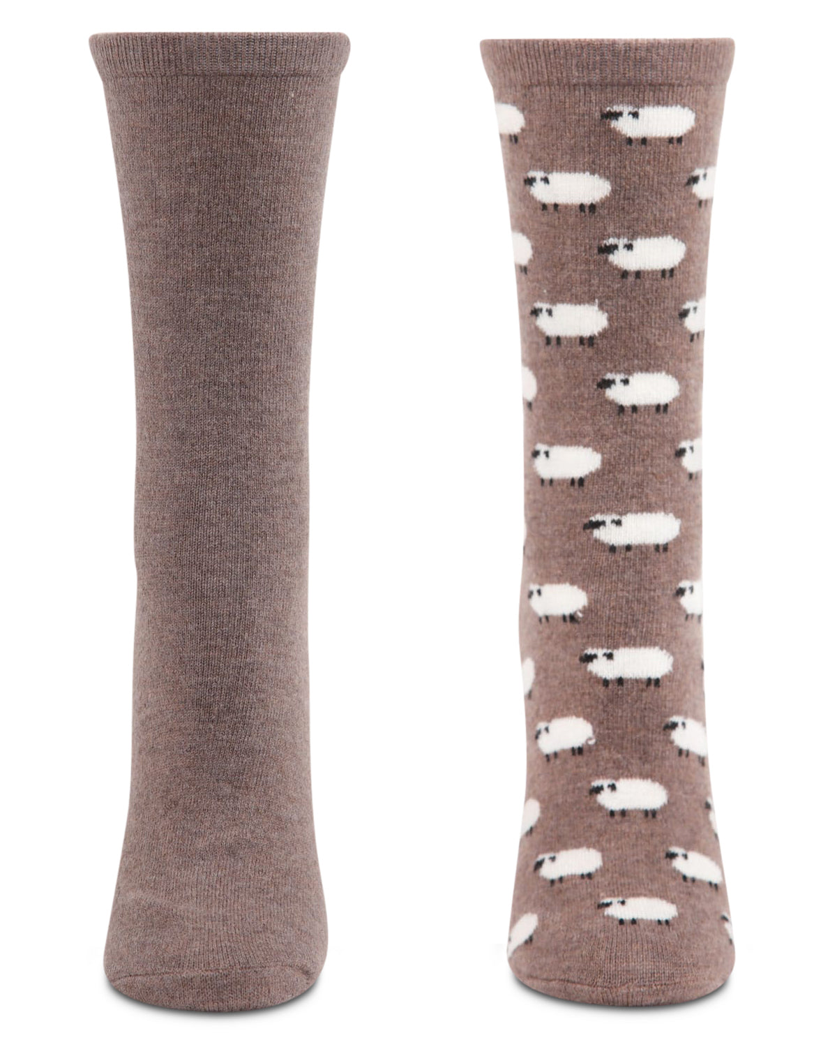 2 Pair Women's Cashmere Blend Fine-Gauge Crew Socks