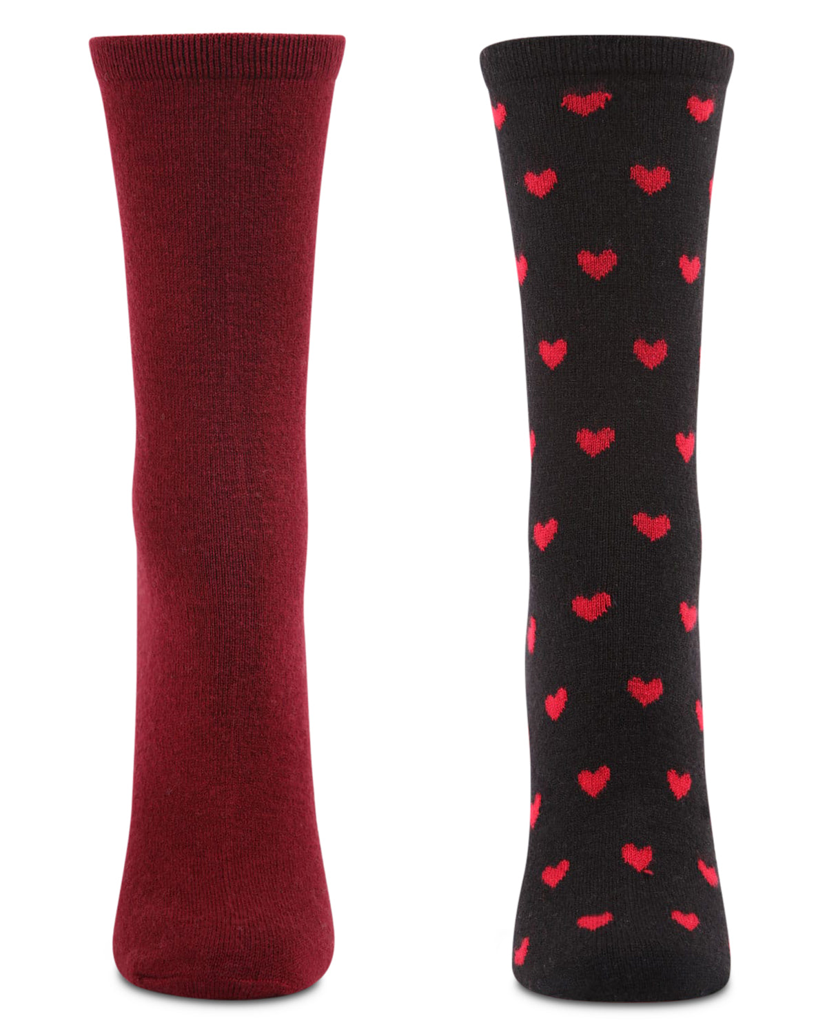 2 Pair Women's Cashmere Blend Fine-Gauge Crew Socks