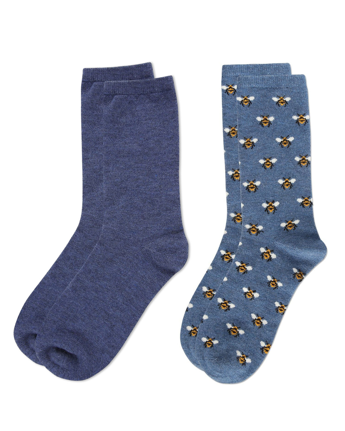 2 Pair Women's Cashmere Blend Fine-Gauge Crew Socks