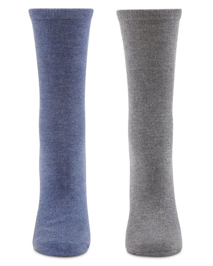 2 Pair Women's Cashmere Blend Fine-Gauge Crew Socks