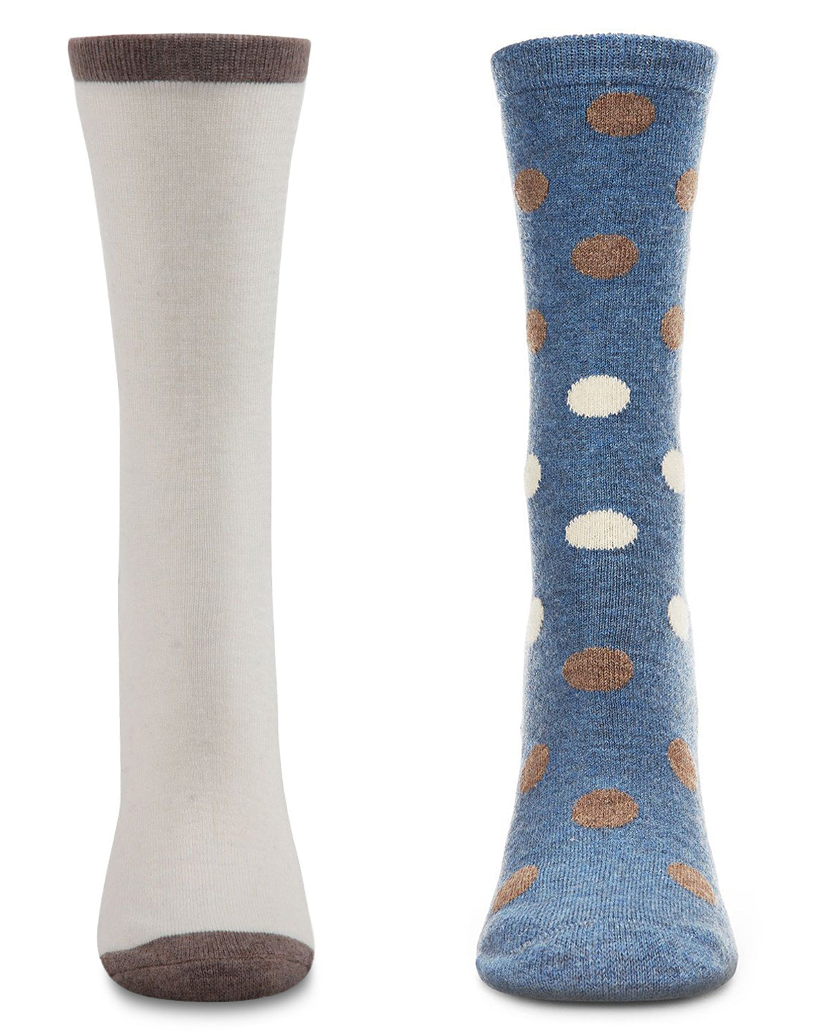 Women's 2 Pair Pack Cashmere Blend Crew Socks : Color: Black-Black