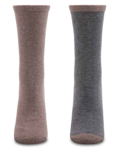 Women's 2 Pair Pack Cashmere Blend Crew Socks : Color: Black-Black
