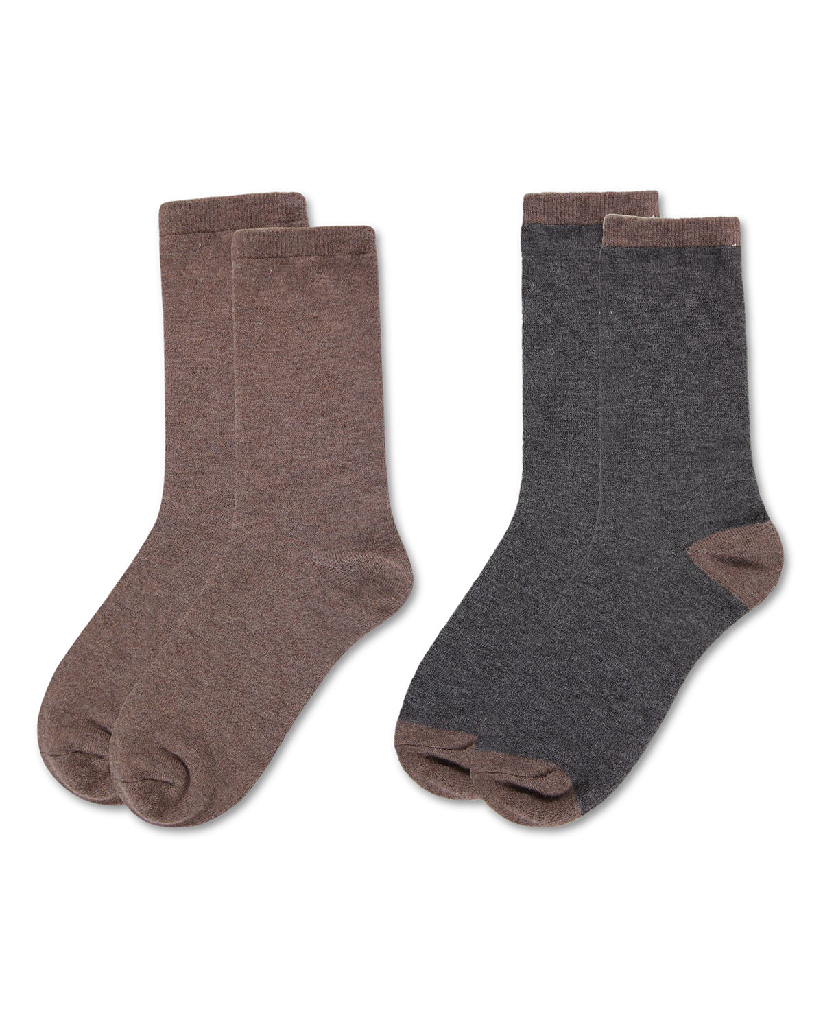 Women's 2 Pair Pack Cashmere Blend Crew Socks : Color: Black-Black