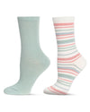 Women's 2 Pair Pack Cashmere Blend Crew Socks : Color: Green