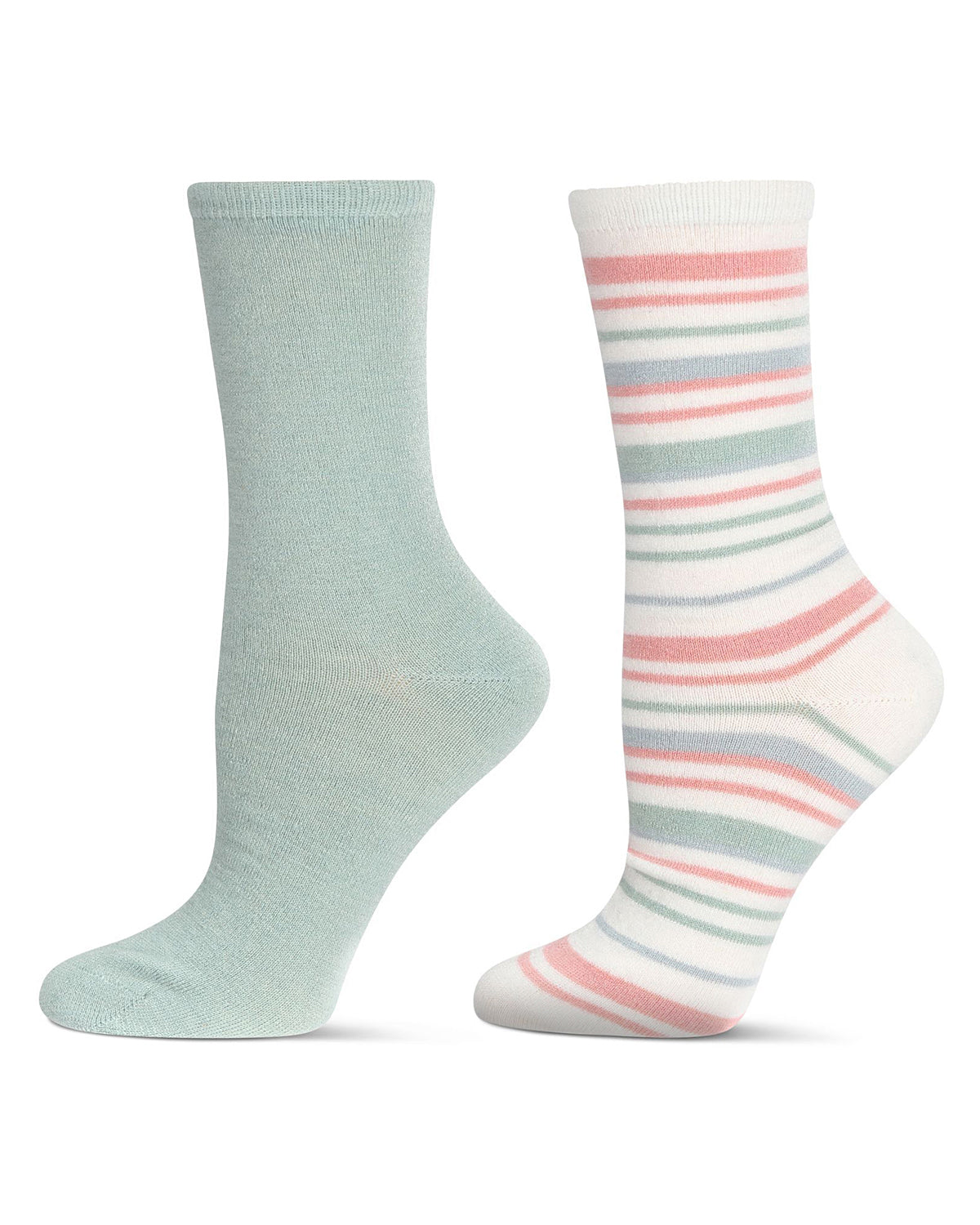 Women's 2 Pair Pack Cashmere Blend Crew Socks : Color: Green