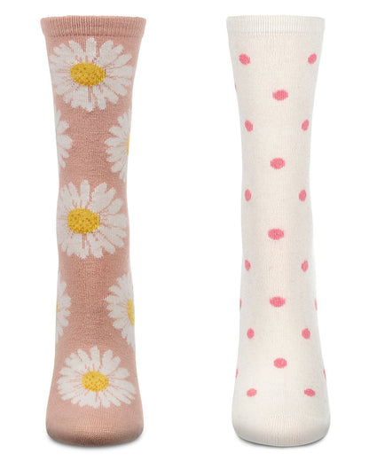 Women's 2 Pair Pack Cashmere Blend Crew Socks : Color: Black-Black