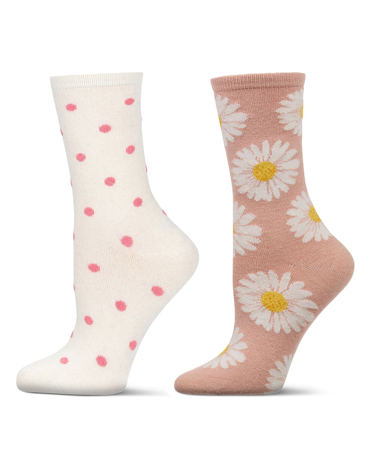 Women's 2 Pair Pack Cashmere Blend Crew Socks : Color: Pink