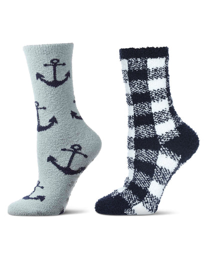 2 Pair Women's Ultra-Plush Novelty Cozy Crew Socks