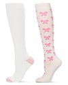2 Pair Women's Cotton-Blend 15-20mmHg Moderate Compression Socks