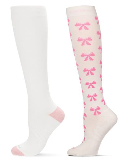 2 Pair Women's Cotton-Blend 15-20mmHg Moderate Compression Socks