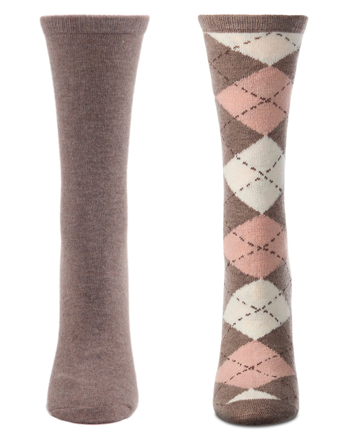 2 Pair Women's Cashmere-Blend Fine-Gauge Knit Crew Socks