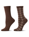 2 Pair Women's Cashmere-Blend Fine-Gauge Knit Crew Socks