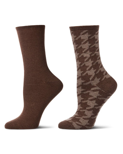 2 Pair Women's Cashmere-Blend Fine-Gauge Knit Crew Socks