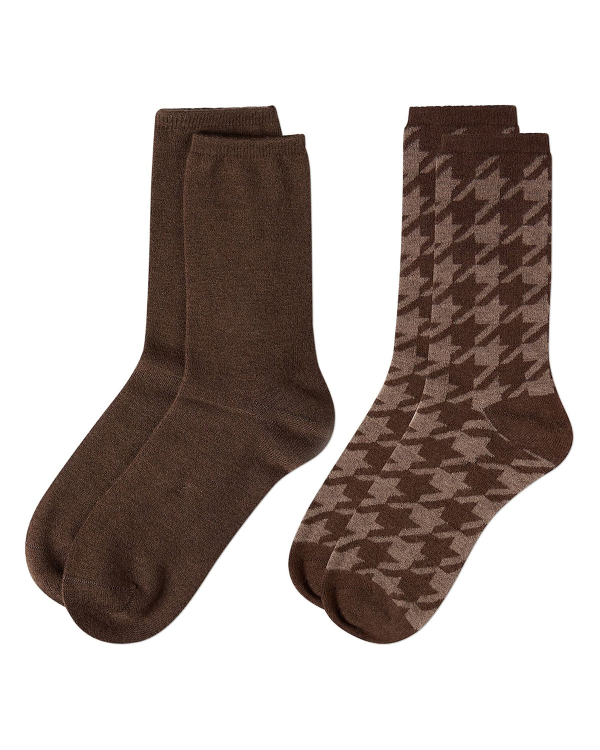 2 Pair Women's Cashmere-Blend Fine-Gauge Knit Crew Socks