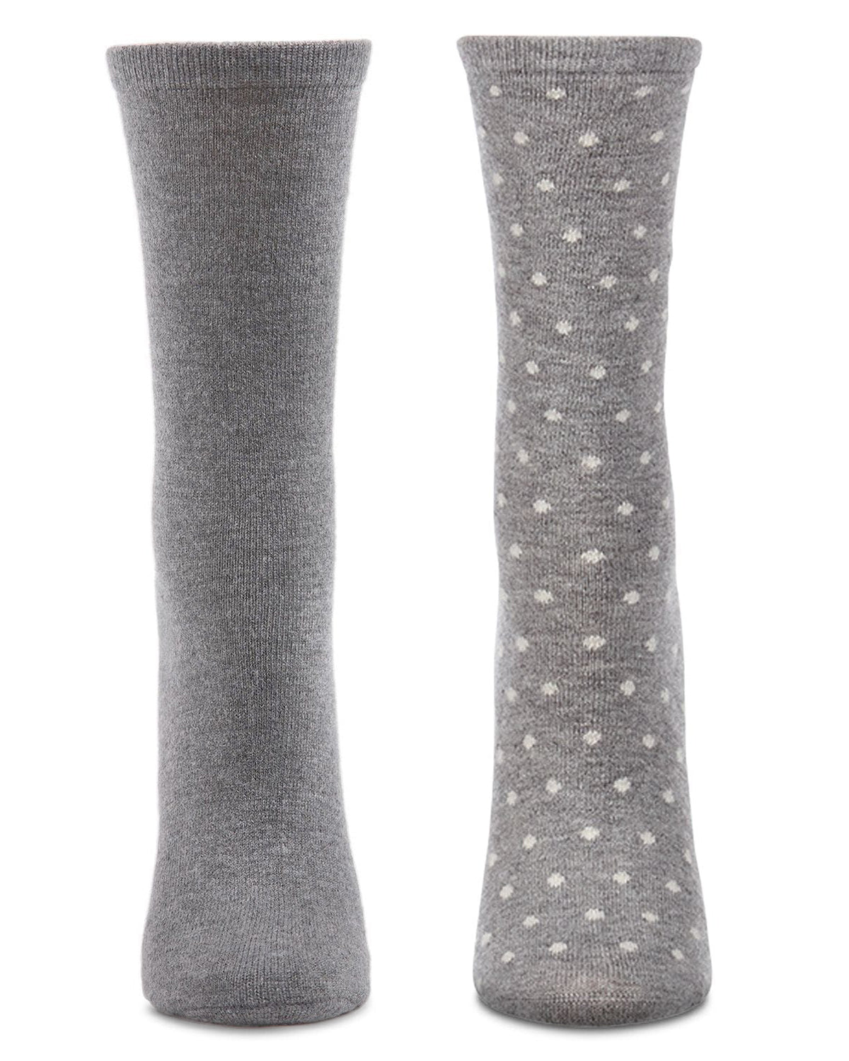 2 Pair Women's Cashmere-Blend Fine-Gauge Knit Crew Socks
