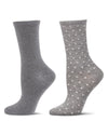 2 Pair Women's Cashmere-Blend Fine-Gauge Knit Crew Socks