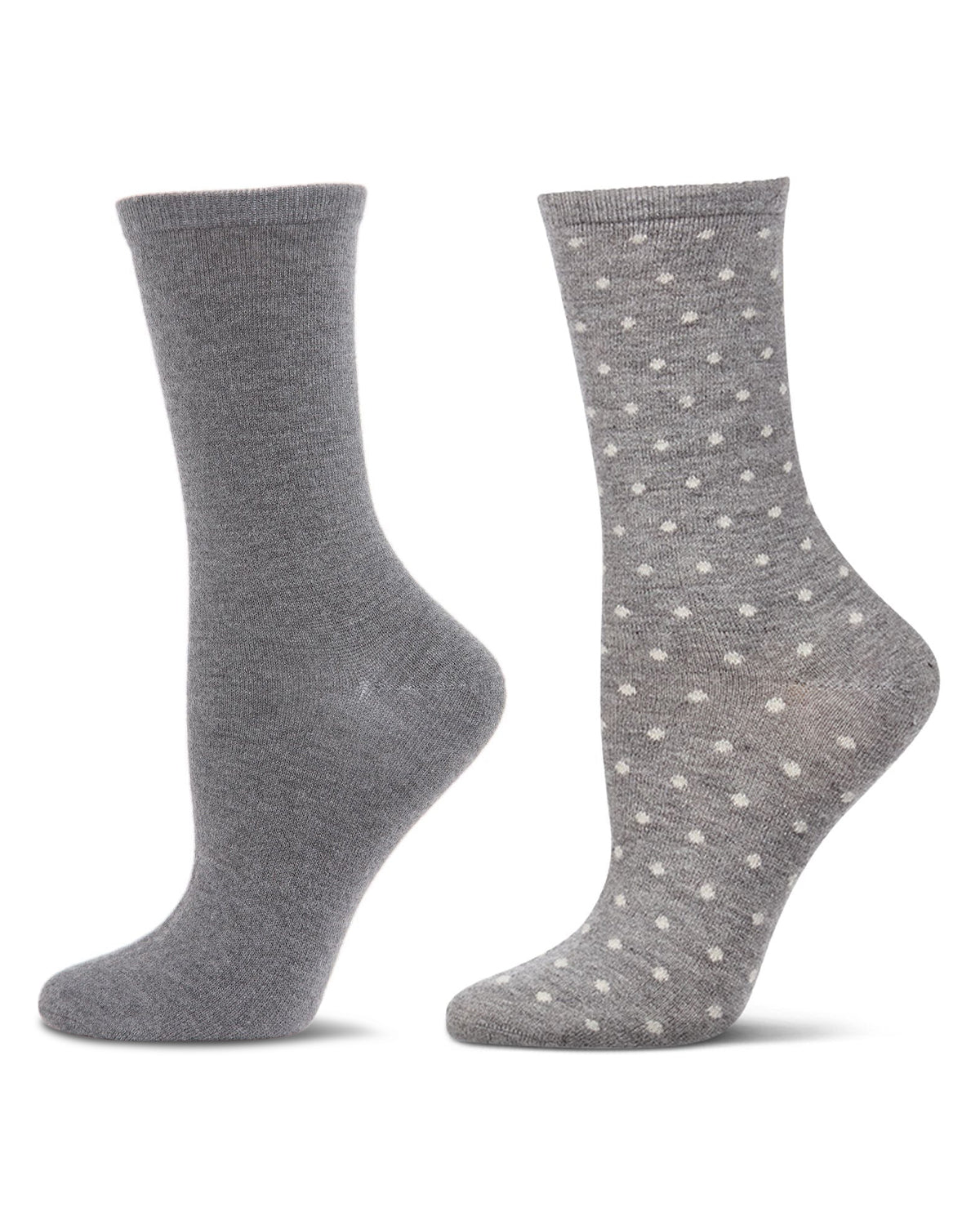 2 Pair Women's Cashmere-Blend Fine-Gauge Knit Crew Socks