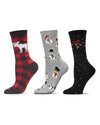 3 Pair Women's Winter-Themed Novelty Crew Socks