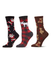 3 Pair Women's Christmas-Themed Fashion Fine-Gauge Novelty Crew Socks