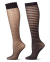 2 Pair Women's Premium Value-Pack Fashion Knee Highs