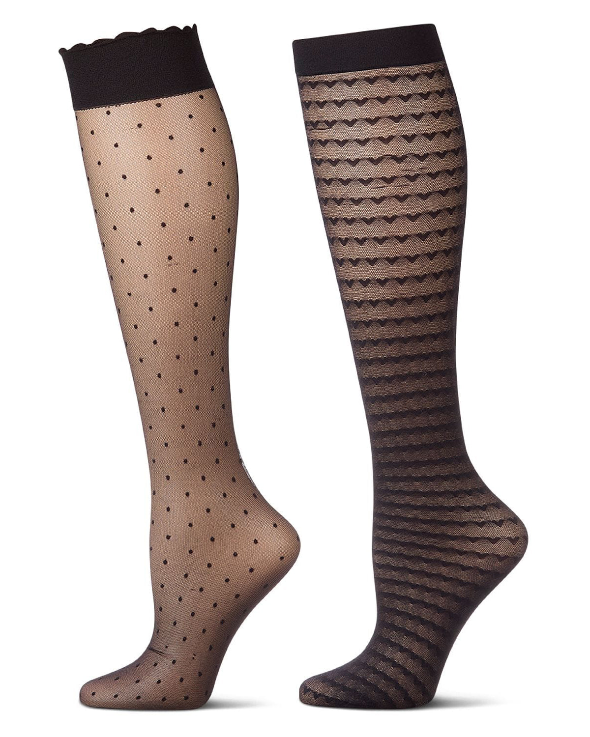 2 Pair Women's Premium Value-Pack Fashion Knee Highs