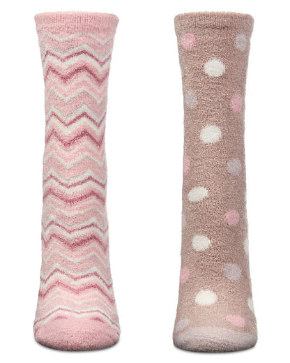 Women's 2 Pair Pack Aloe Infused Non-Skid Spa Socks : Color: Ivory