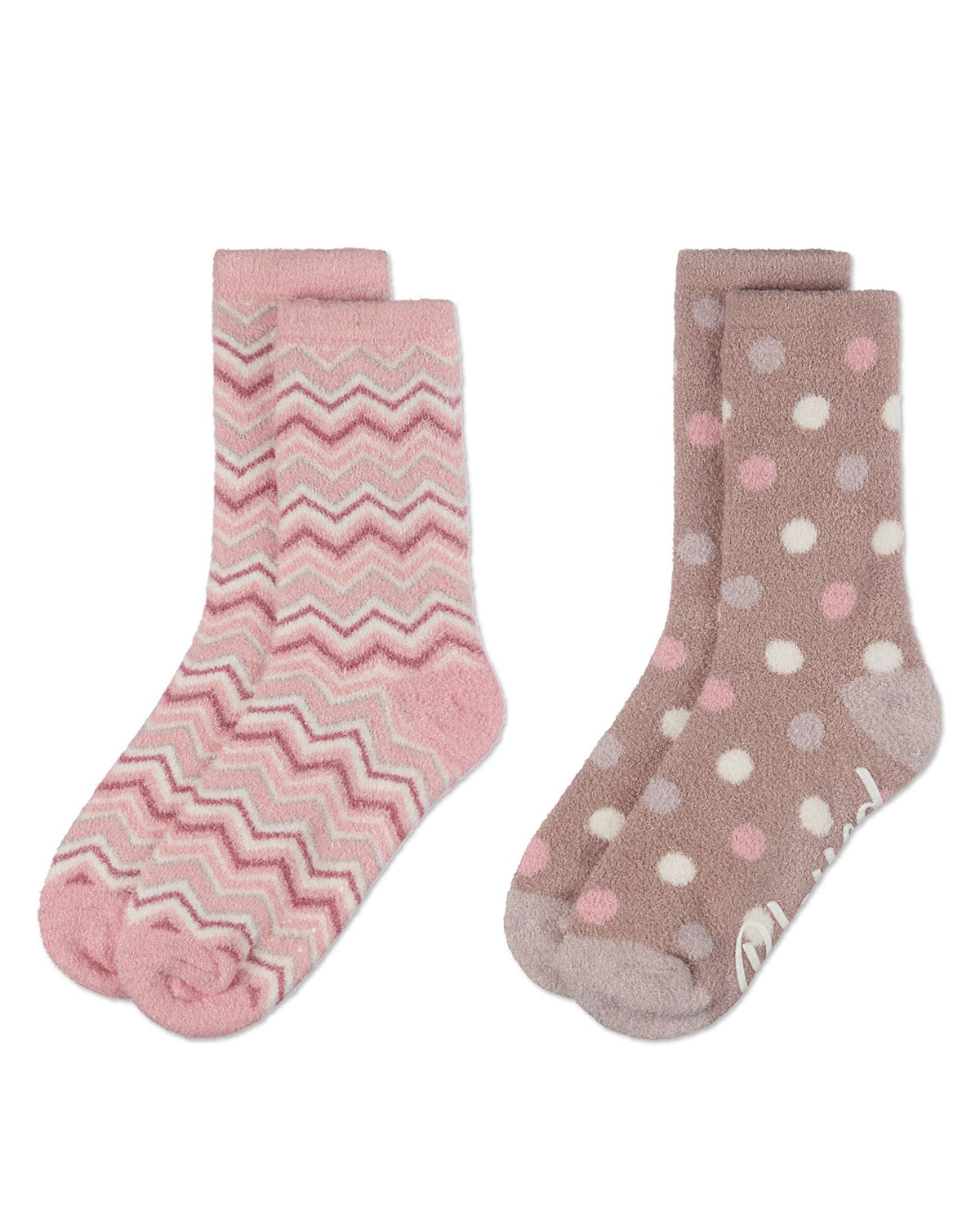 Women's 2 Pair Pack Aloe Infused Non-Skid Spa Socks : Color: Ivory